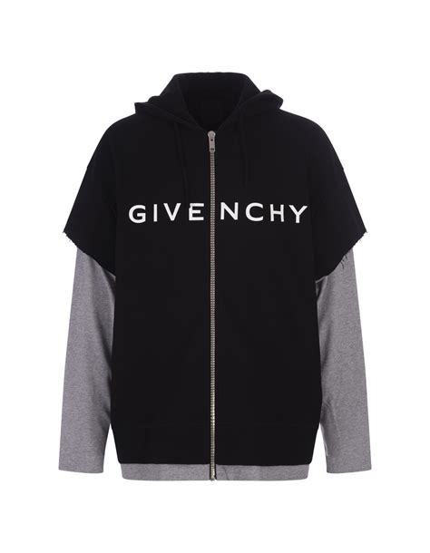 Givenchy Felpa nera in cotone con logo 